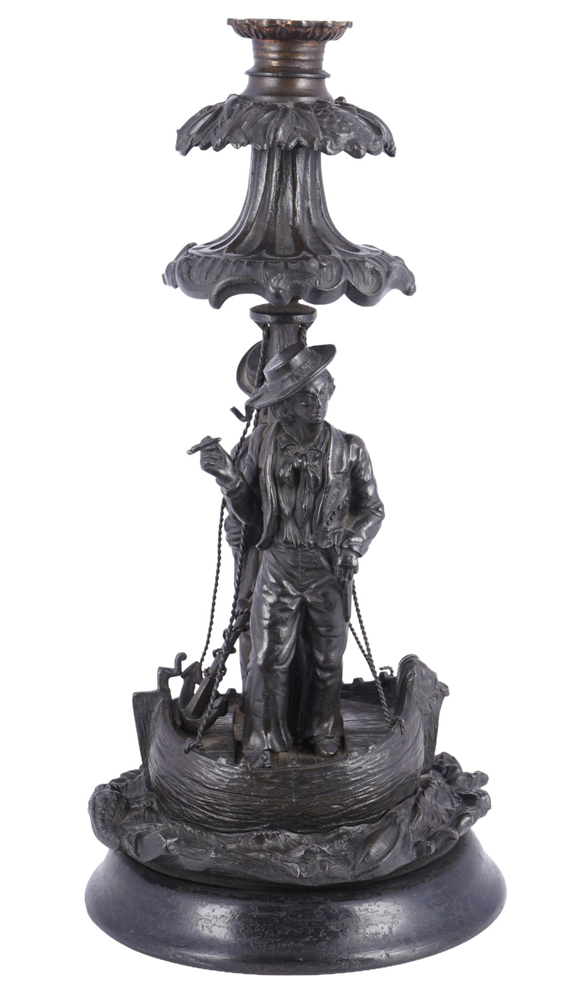 Large figural chandelier with two sailors, A. Meves Berlin, (1 of 7)