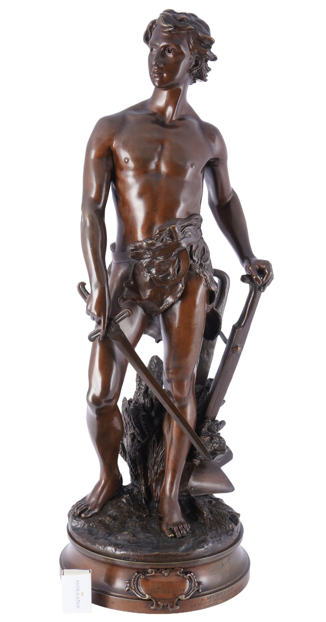 Adrien Etienne Gaudez (1845-1902), large bronze Devoir - The Duty, (1 of 7)