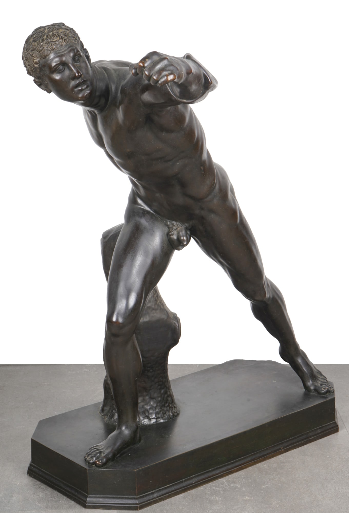 Very large Grand Tour bronze, circa 1840/1850 - Borghese fencer (1 of 6)