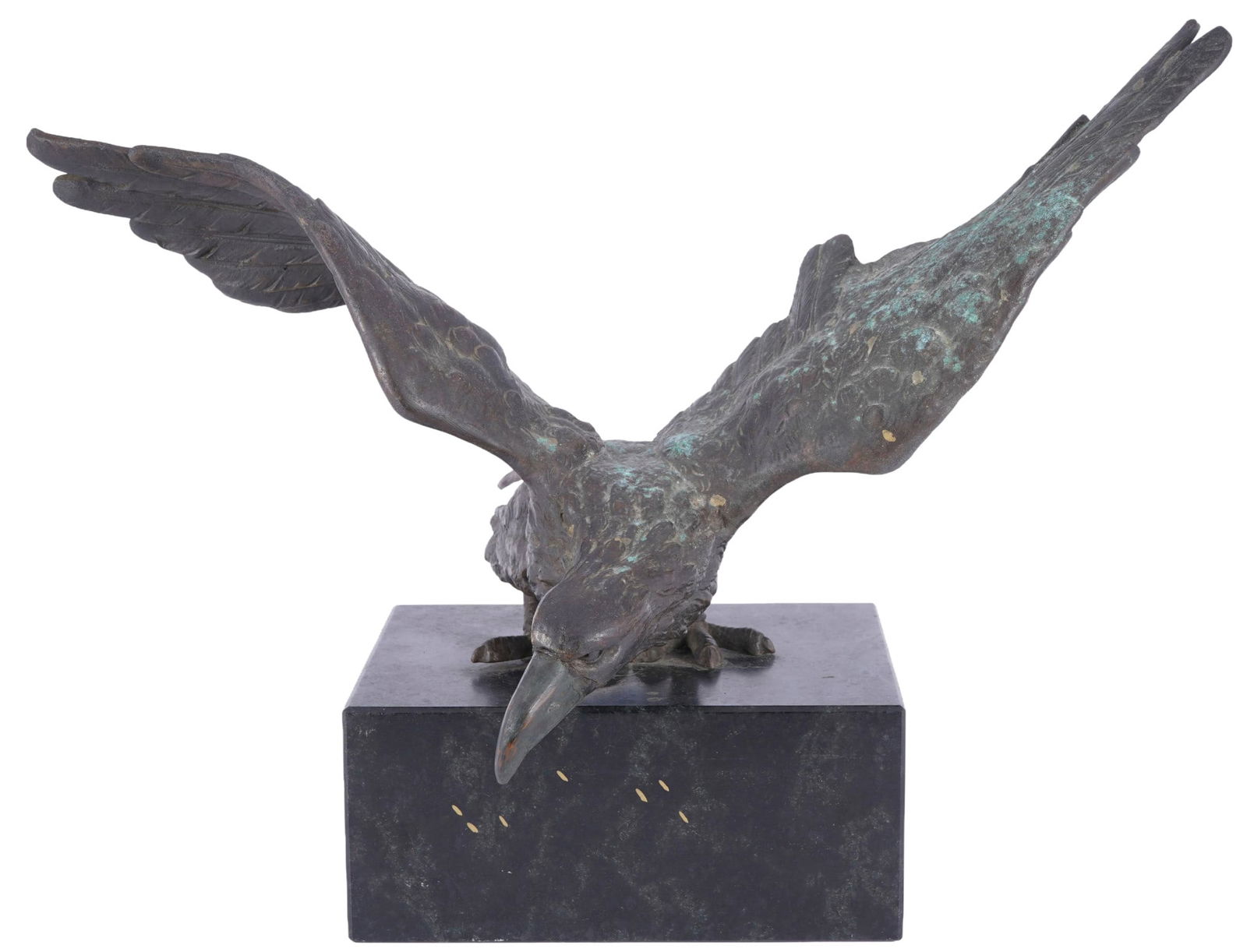 Large bronze eagle on a marble base, - 2