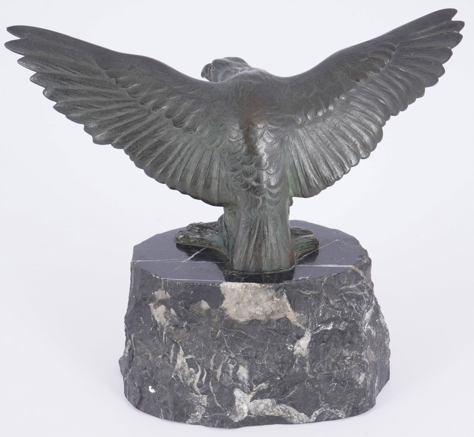 Bronze eagle with outstretched wings, - 6