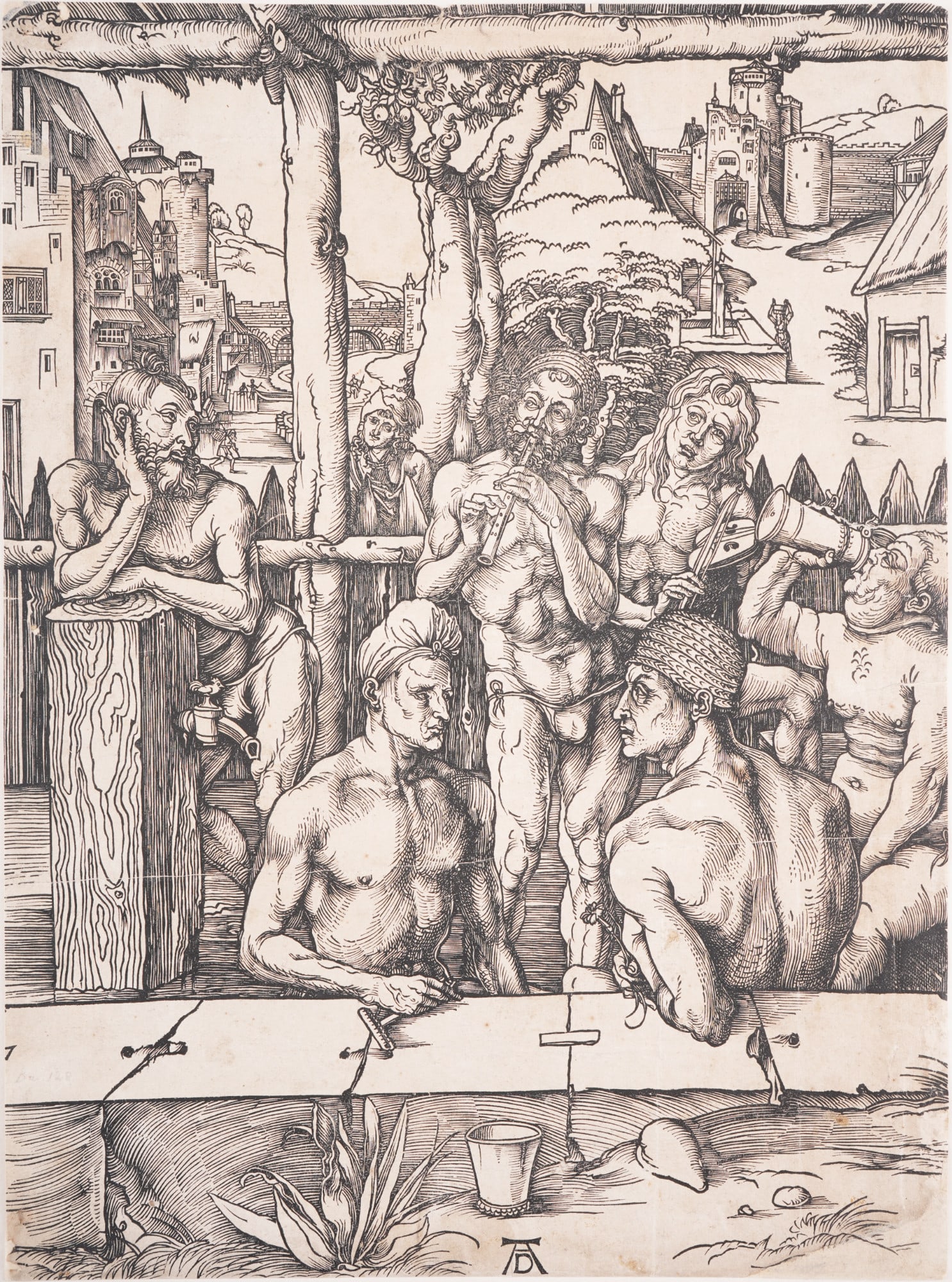 Albrecht DÜRER (1471-1528) woodcut - The Men's Bath around 1496–1497, (1 of 12)