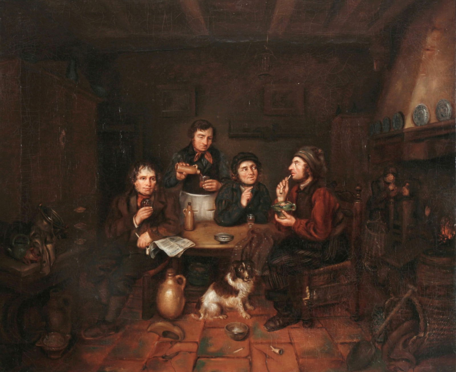 Dutch School 18th century, society in the tavern, (1 of 4)