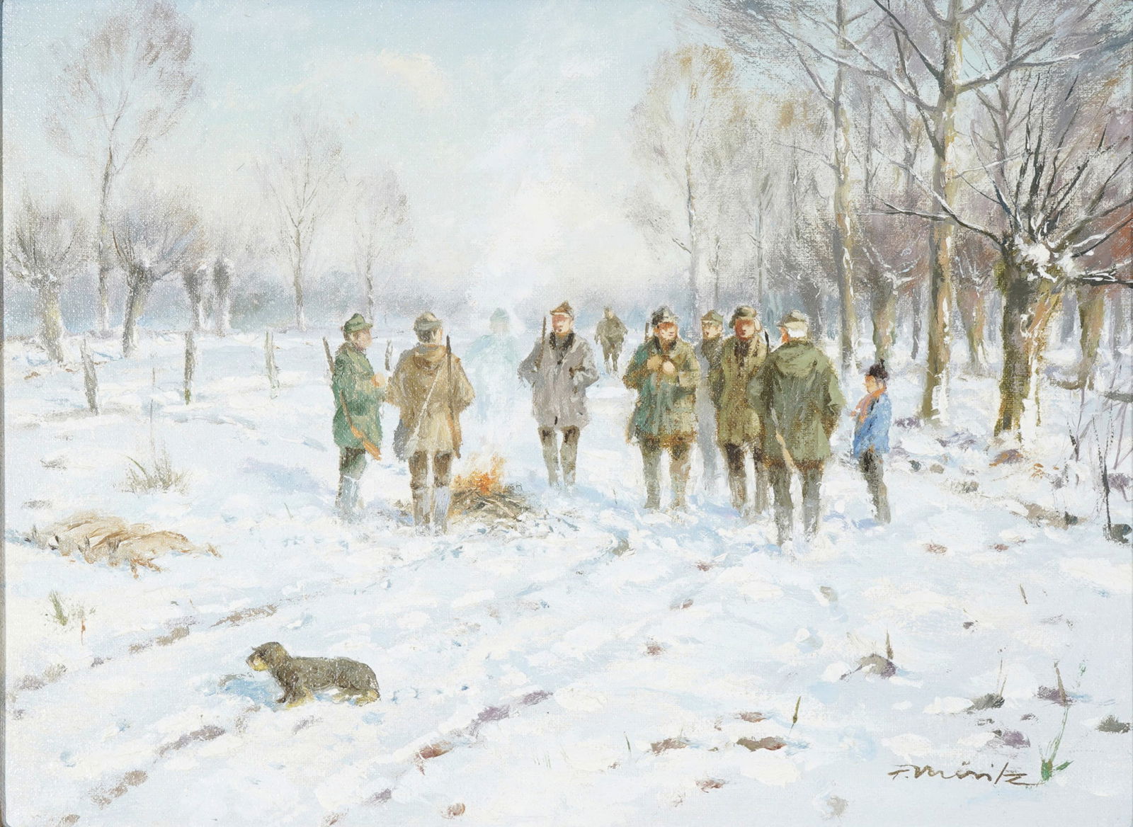 Fritz MÖRITZ (1922-1994) Hunting break in winter, (1 of 6)