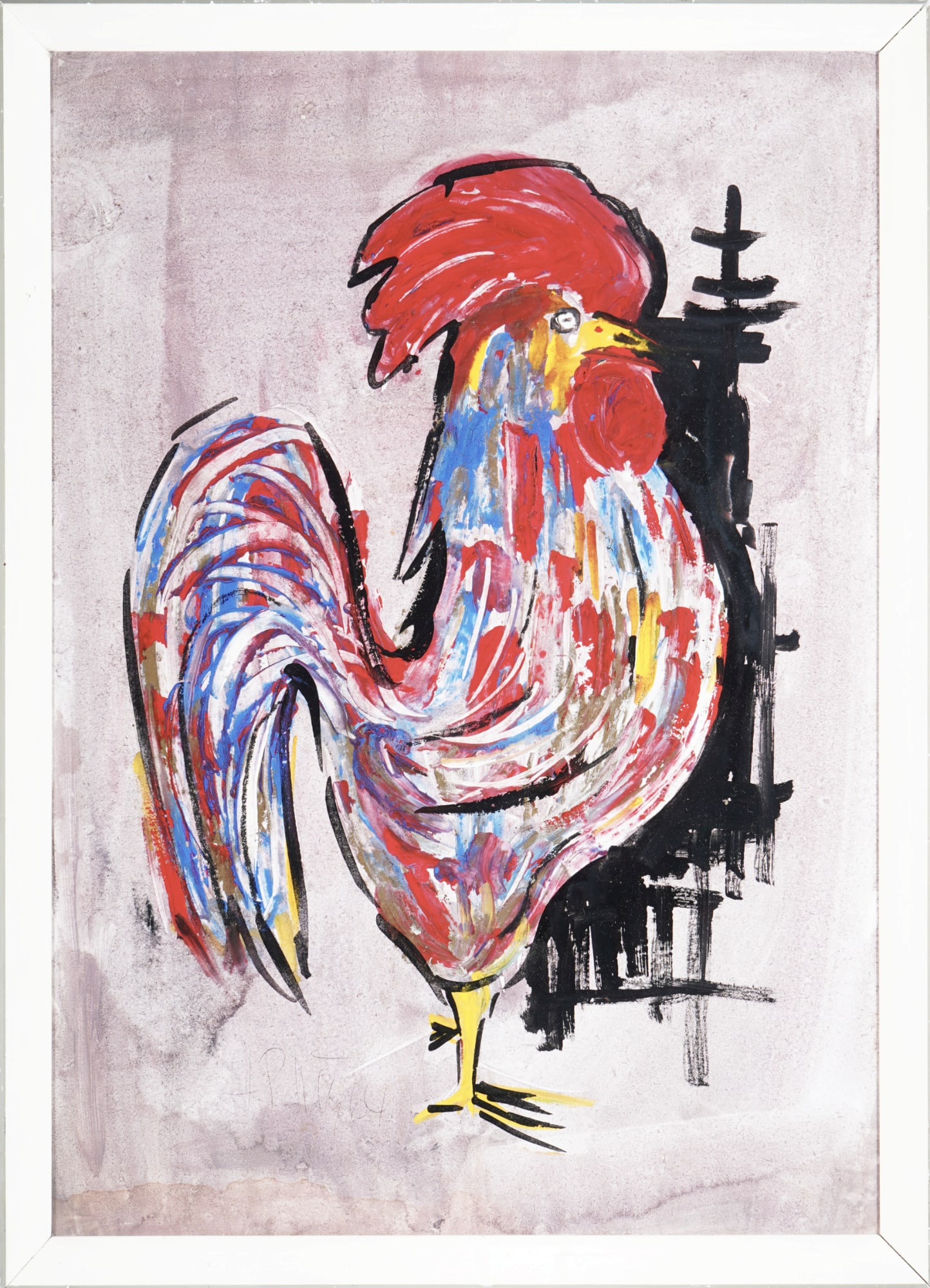 Expressionist rooster, 1964, signed - 2