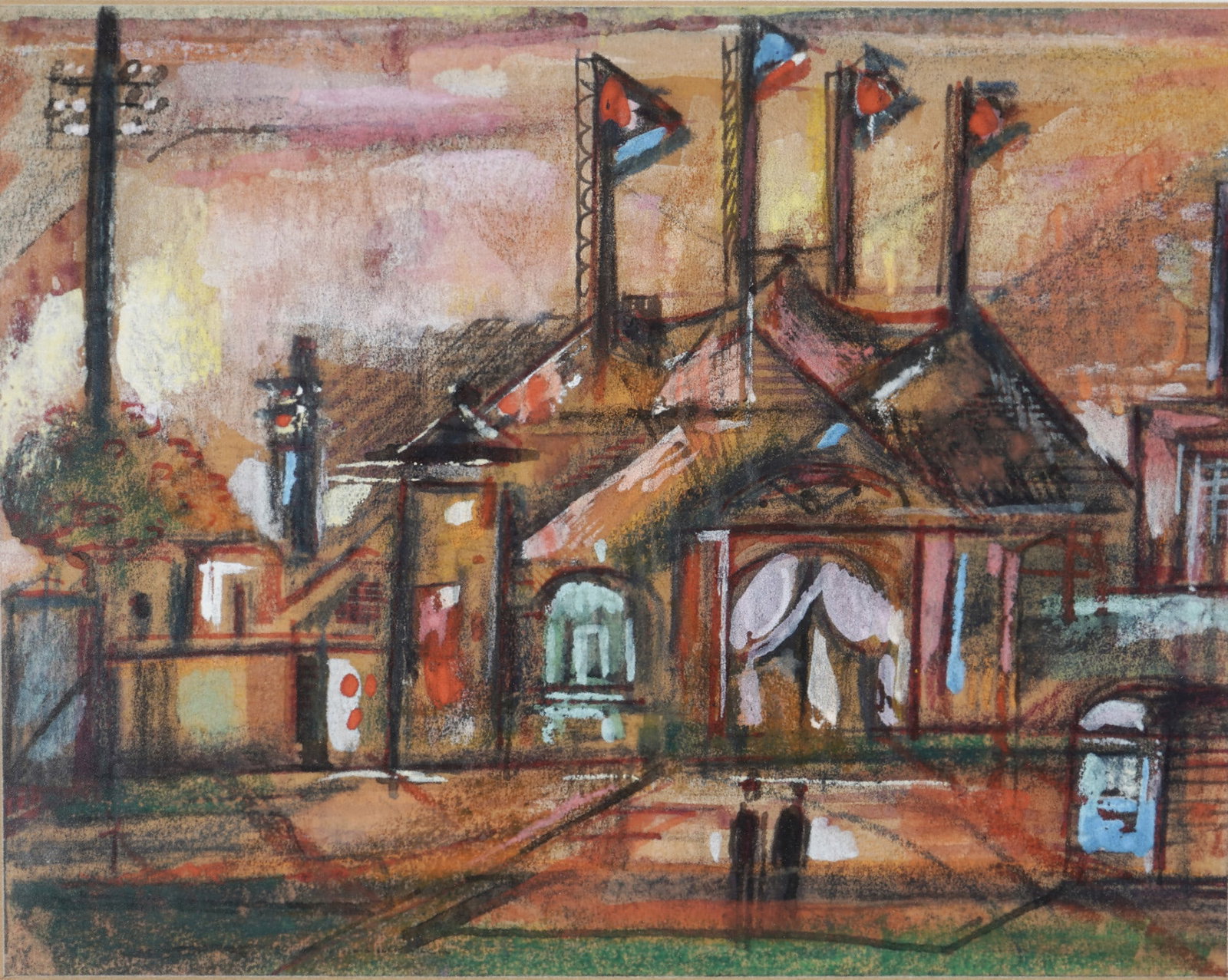 Fritz HUHNEN (1895-1981) Festive City Scene, (1 of 3)