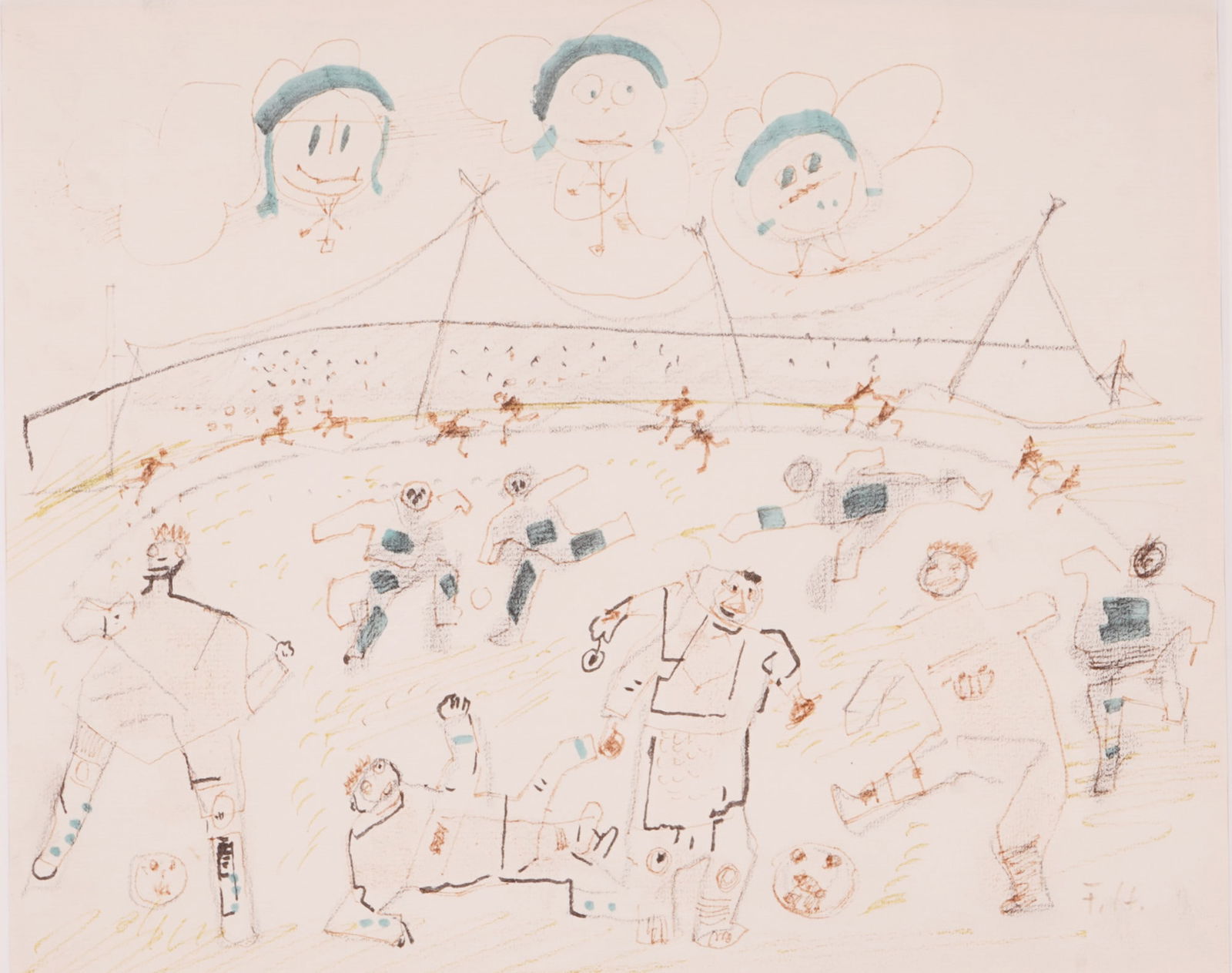 Fritz HUHNEN (1895-1981) The Football Game, (1 of 3)