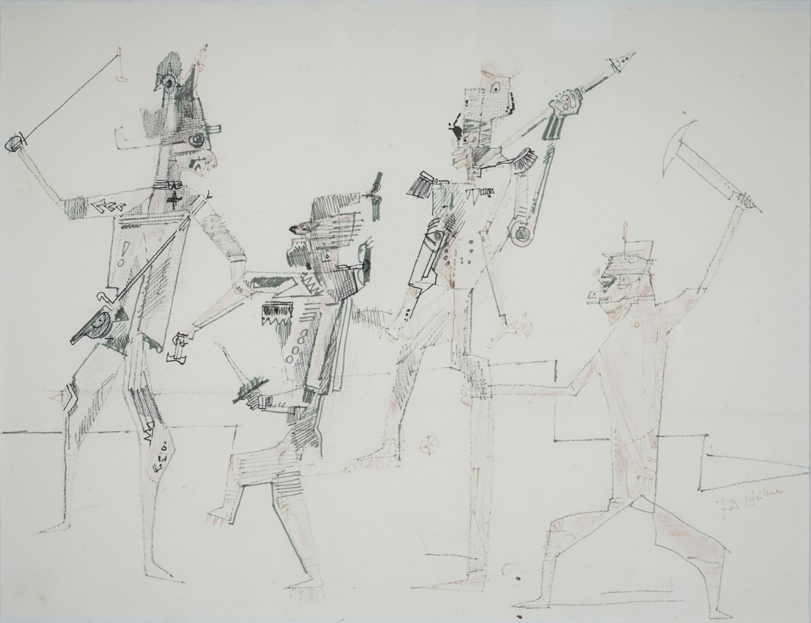 Fritz HUHNEN (1895-1981) The Battle, (1 of 3)