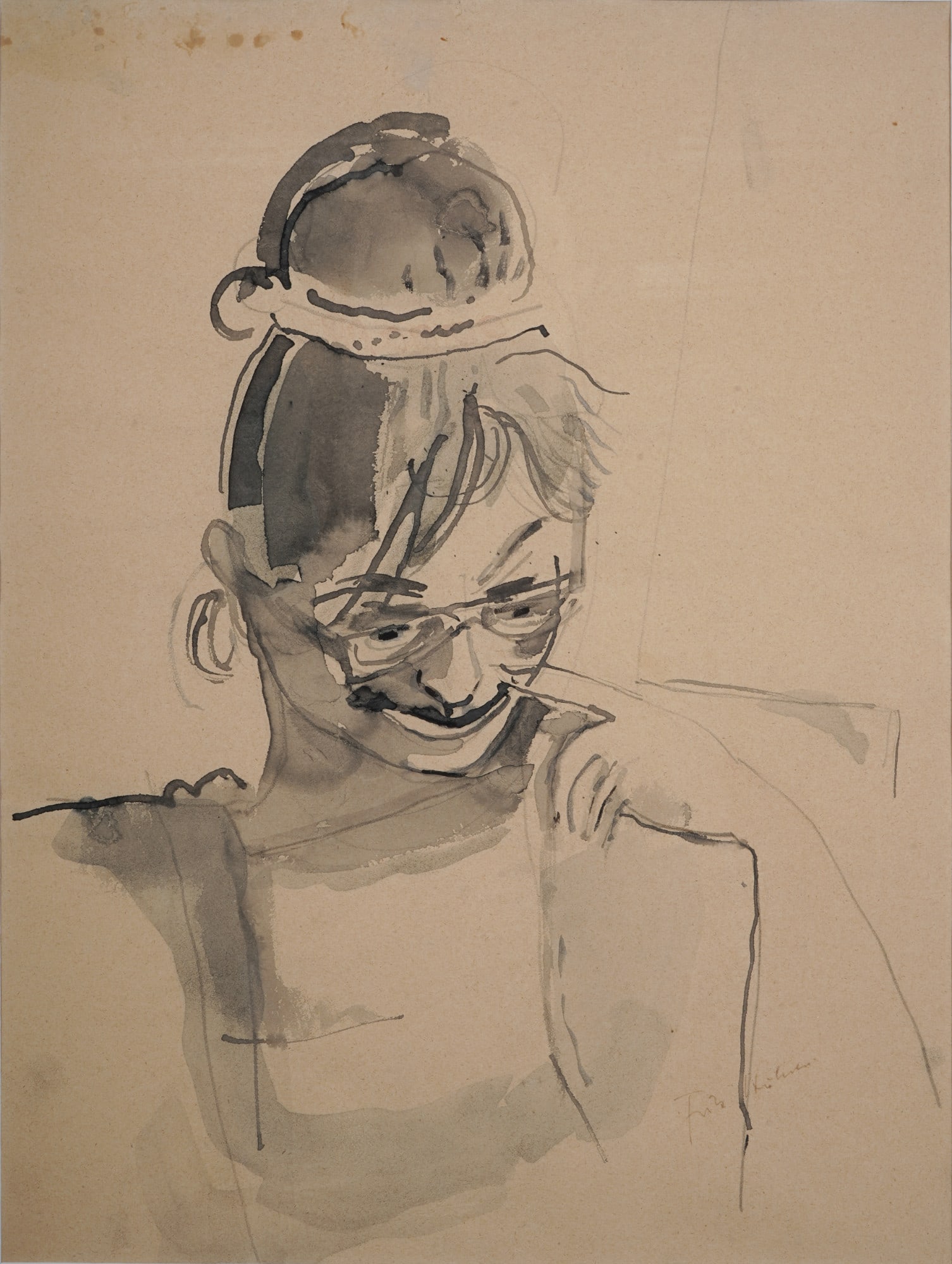 Fritz HUHNEN (1895-1981) Portrait of a Lady with Glasses, (1 of 3)