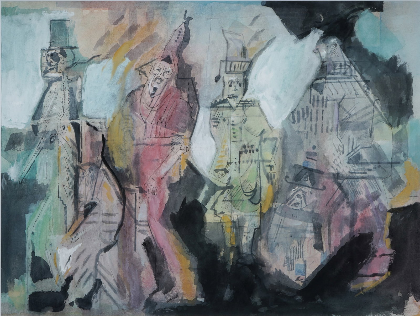 Fritz HUHNEN (1895-1981) Carnival scene, (1 of 3)