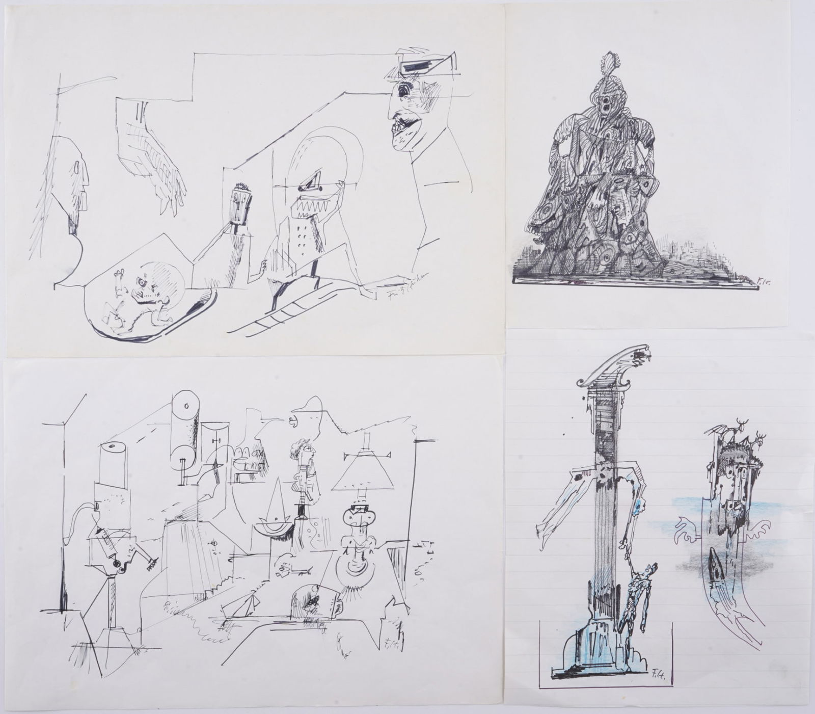 Fritz HUHNEN (1895-1981) Four Drawings / Studies, (1 of 9)