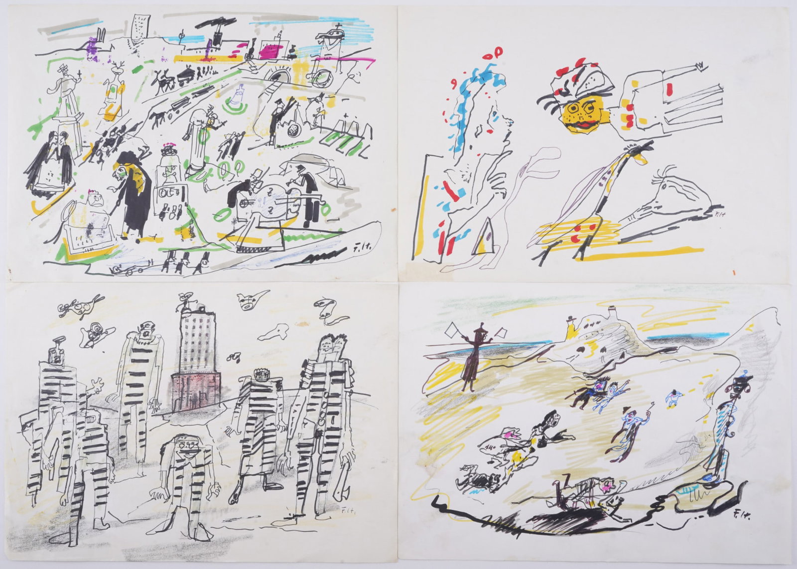 Fritz HUHNEN (1895-1981) Four Drawings / Studies, (1 of 9)