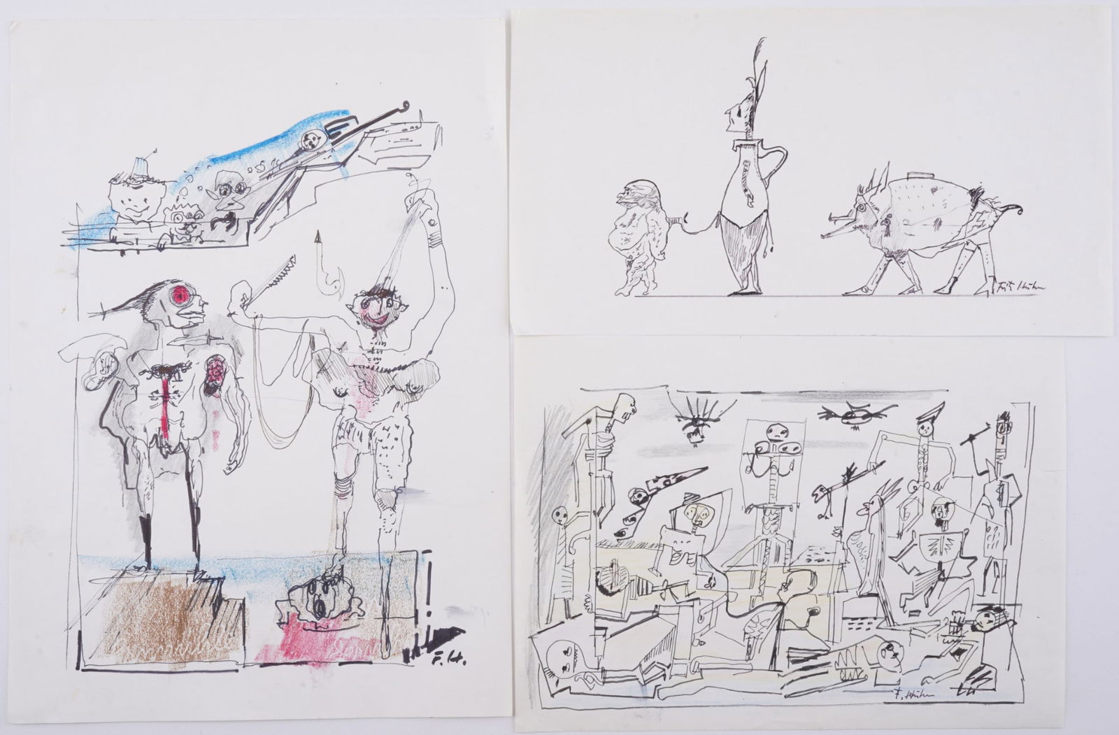 Fritz HUHNEN (1895-1981) Three Drawings / Studies, (1 of 7)