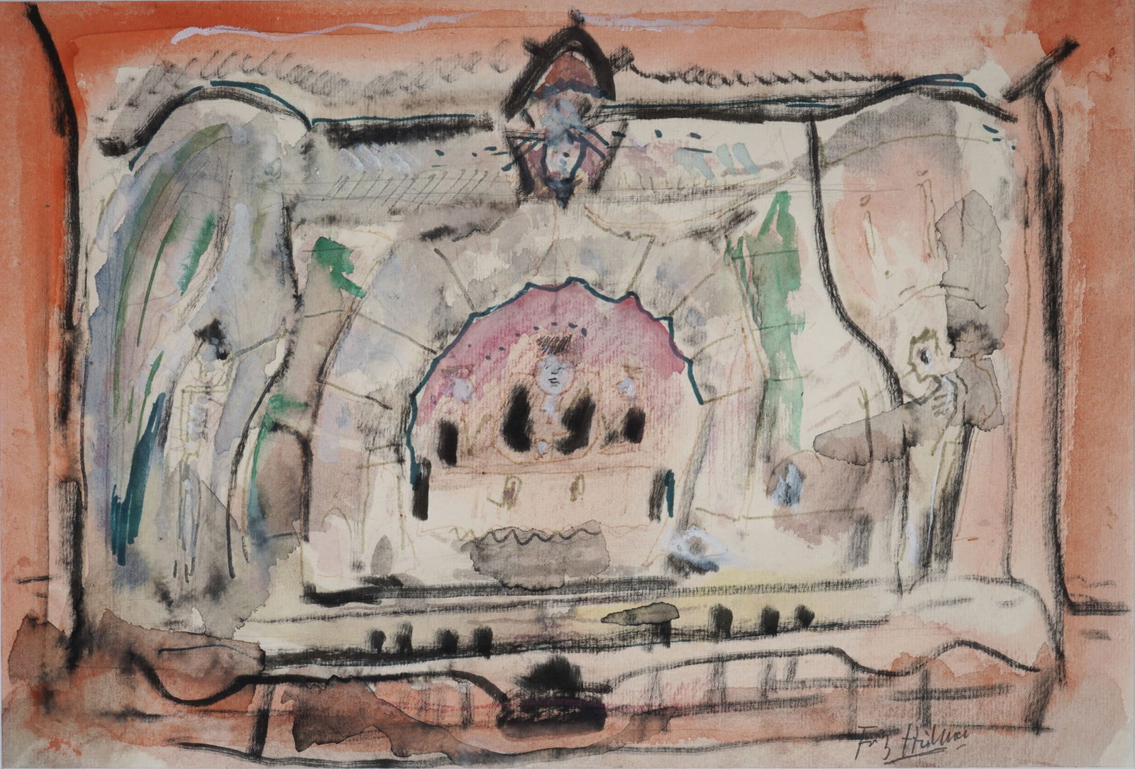 Fritz HUHNEN (1895-1981) The Stage, (1 of 3)