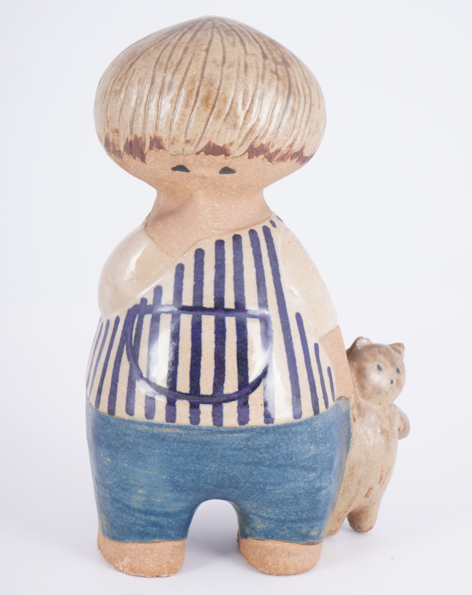 Lisa LARSON (1931-2024) Gustavsberg Malin with Teddy,: ceramic, Sweden, inscribed at the base, designed by Lisa LARSON (1931-2024), H 19 cm x W 12.5 cm x D cm