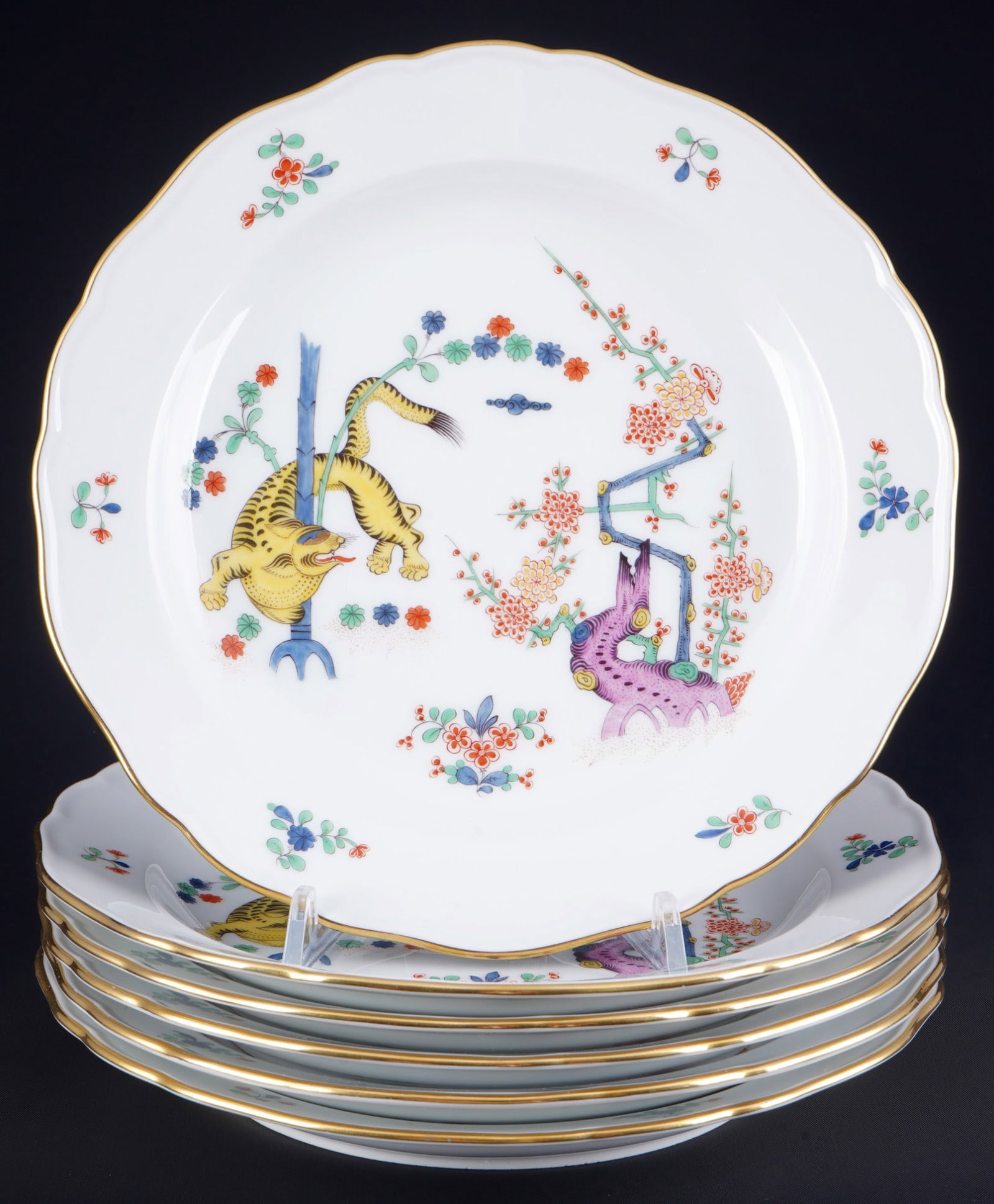 Meissen Old Rich Yellow Lion 5 starter plates 1st choice, (1 of 5)