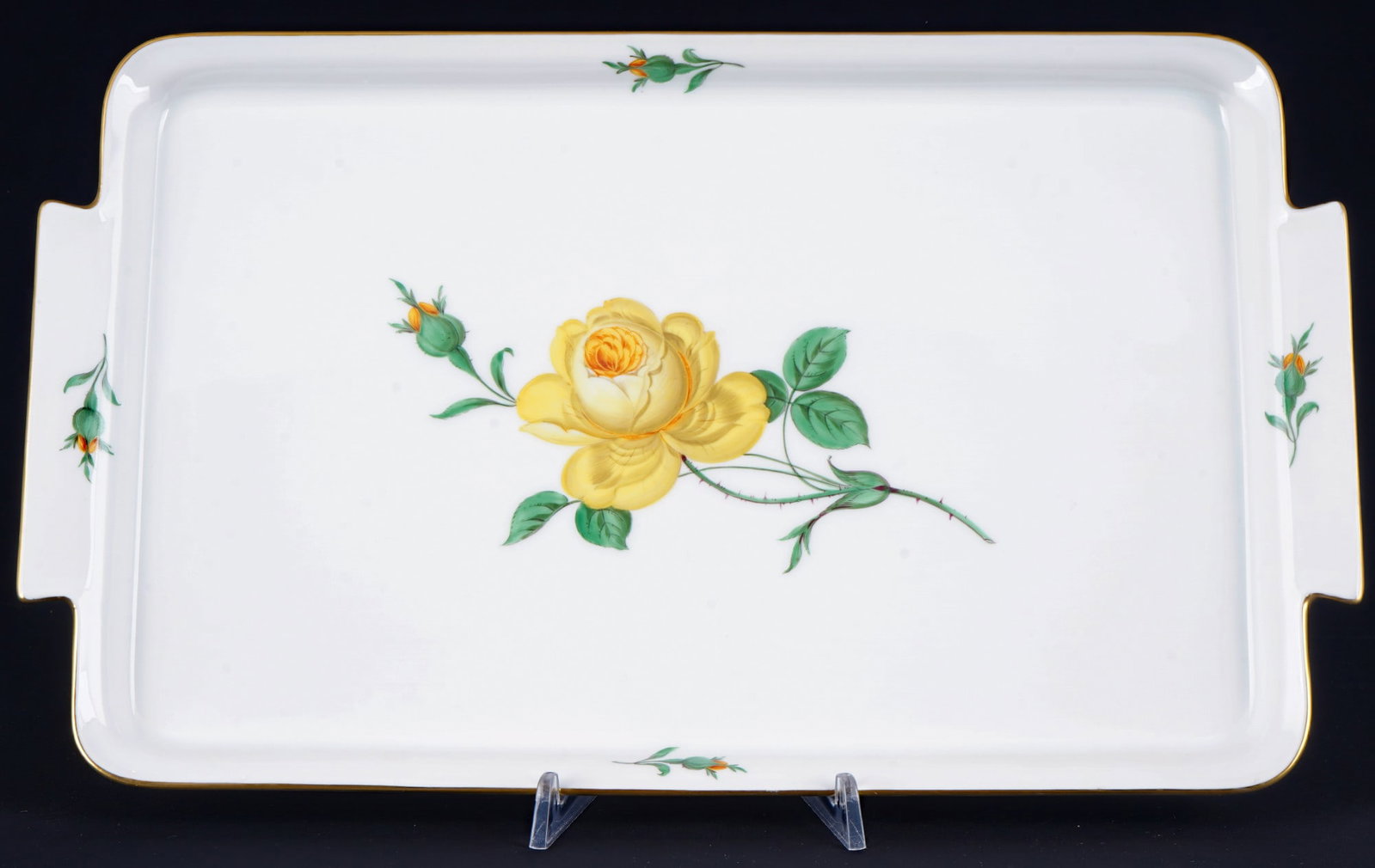 Meissen Yellow Rose large tray, (1 of 3)