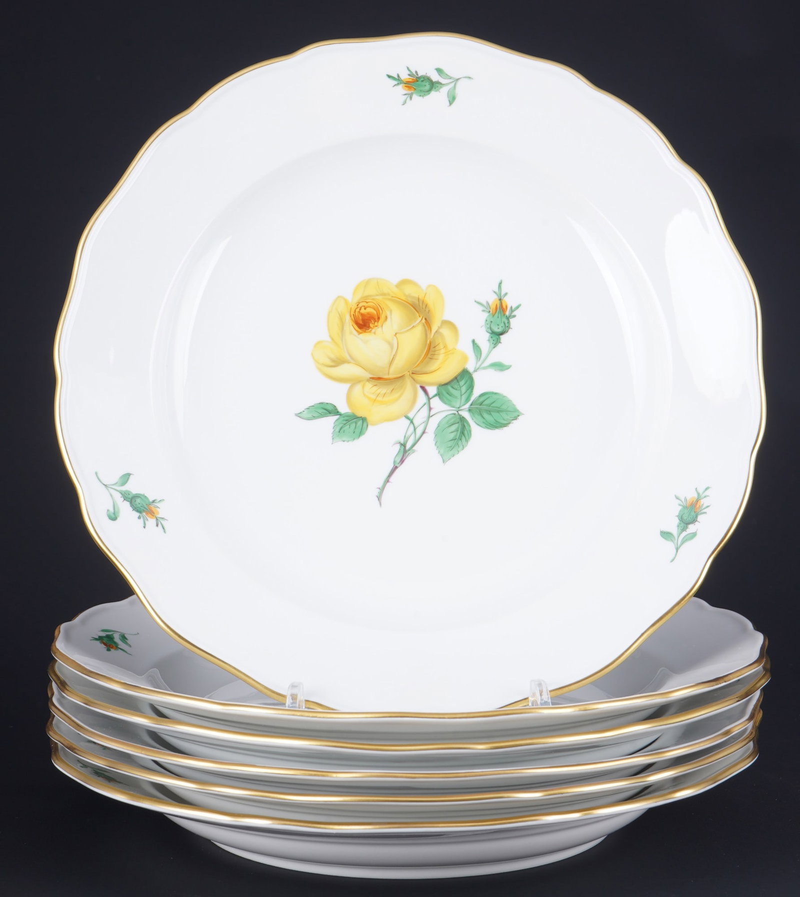 Meissen Yellow Rose 6 dinner plates (1 of 3)