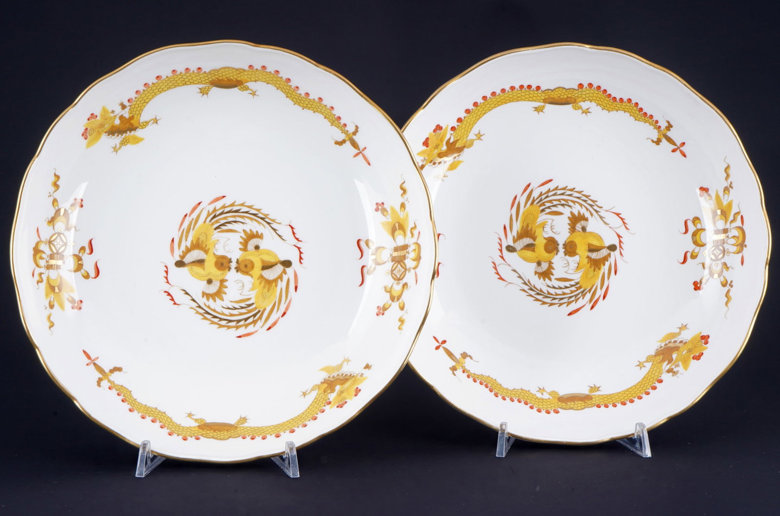 Meissen Court Dragon Rich Yellow bowls 1st choice, (1 of 4)