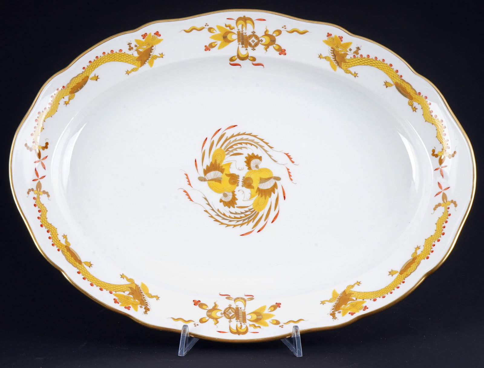 Meissen Court Dragon Yellow 2 platters 1st choice, (1 of 5)