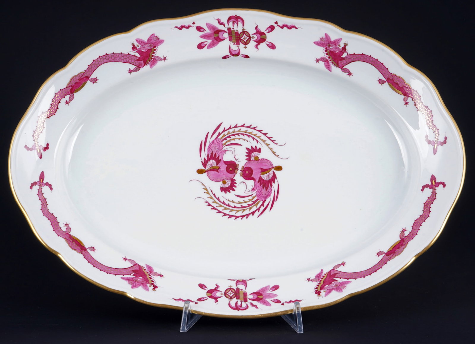 Meissen Court Dragon Rich Green large serving platter 1st choice, (1 of 3)