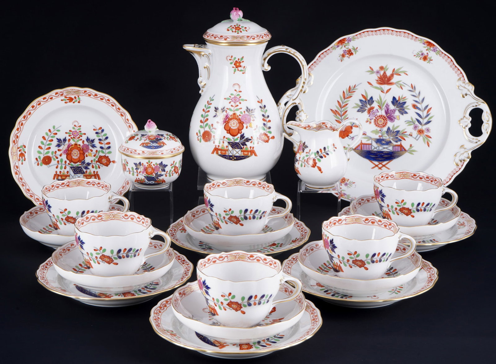 Meissen Small Table Pattern coffee service for 6 persons 1st choice, (1 of 6)