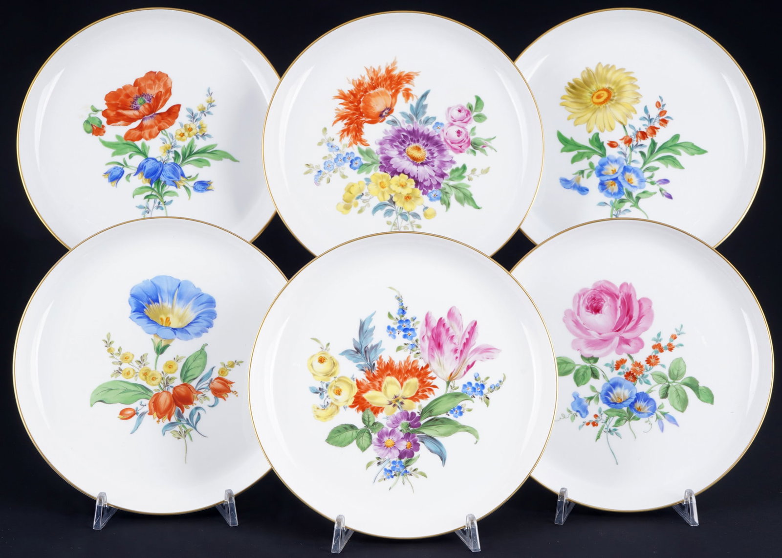 Meissen Flower Bouquet / Flower 6 wall plates, (1 of 5)