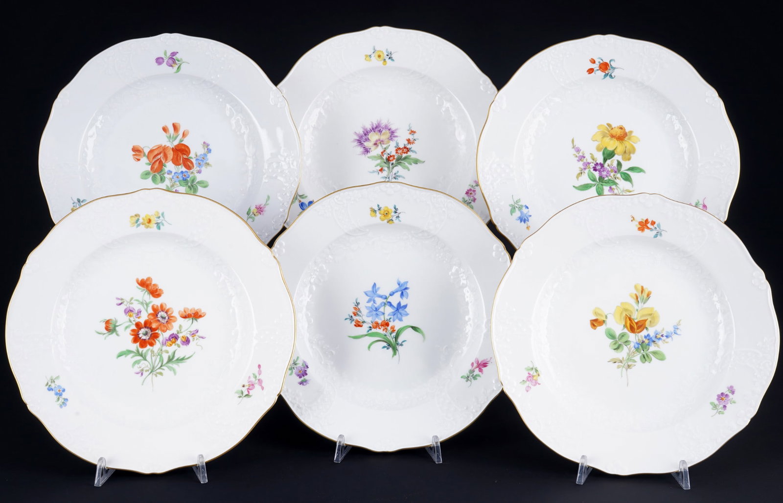 Meissen Flowers New Marseille 6 dessert plates, (1 of 5)