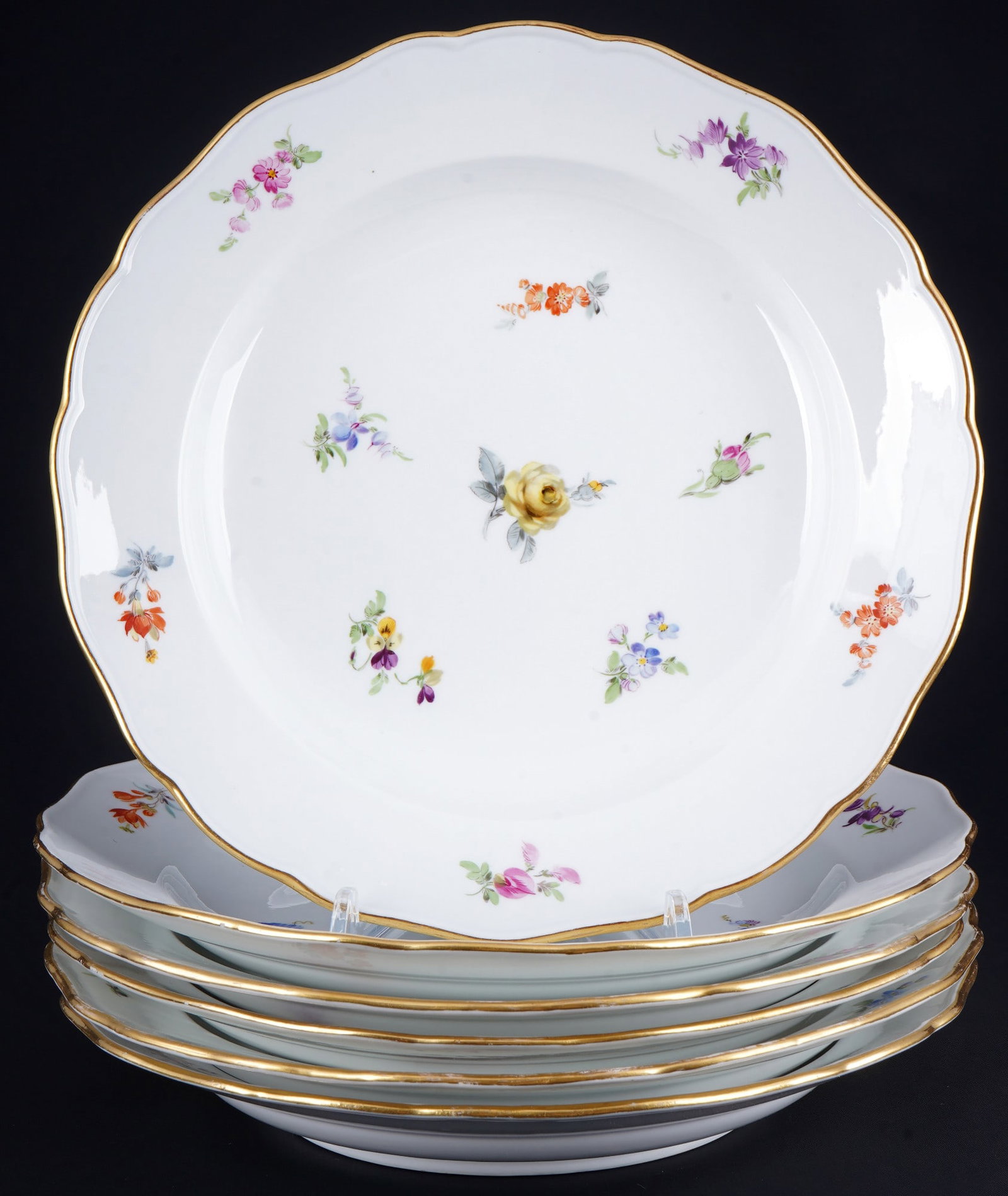 Meissen Strewn Flowers 6 dinner plates 1st choice, (1 of 5)