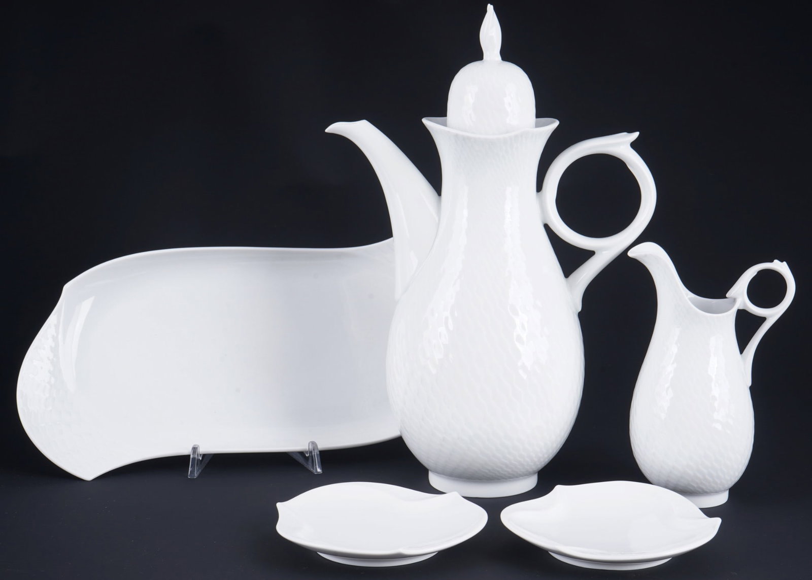 Meissen Wave 5-piece coffee porcelain set, (1 of 6)