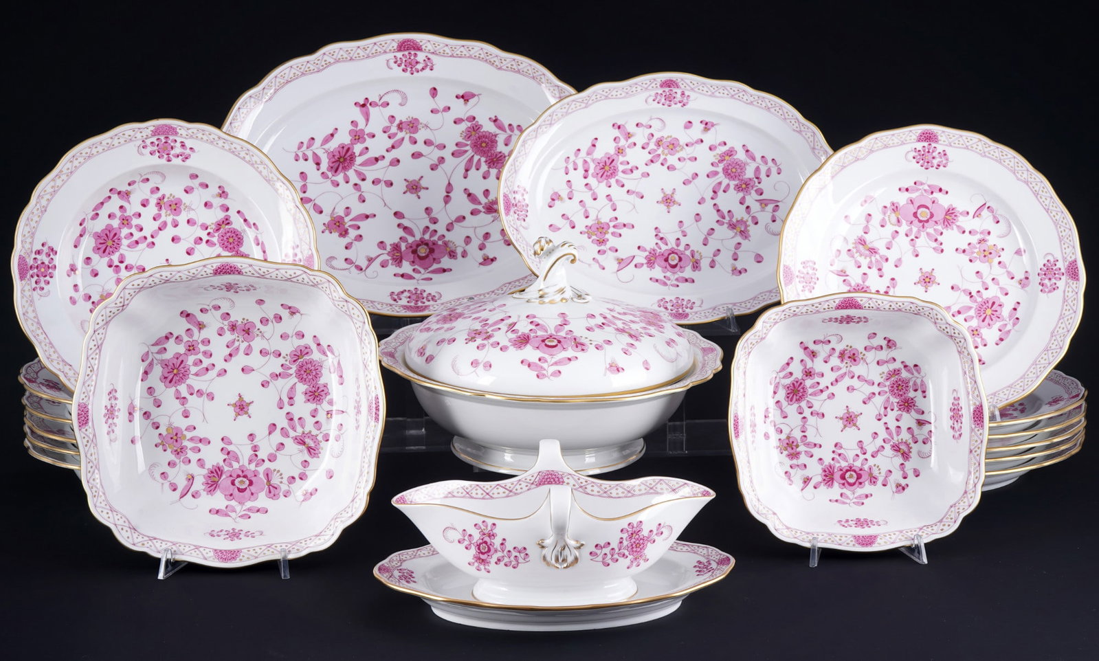 Meissen Indian Purple Rich dinner service for 6 persons, (1 of 5)