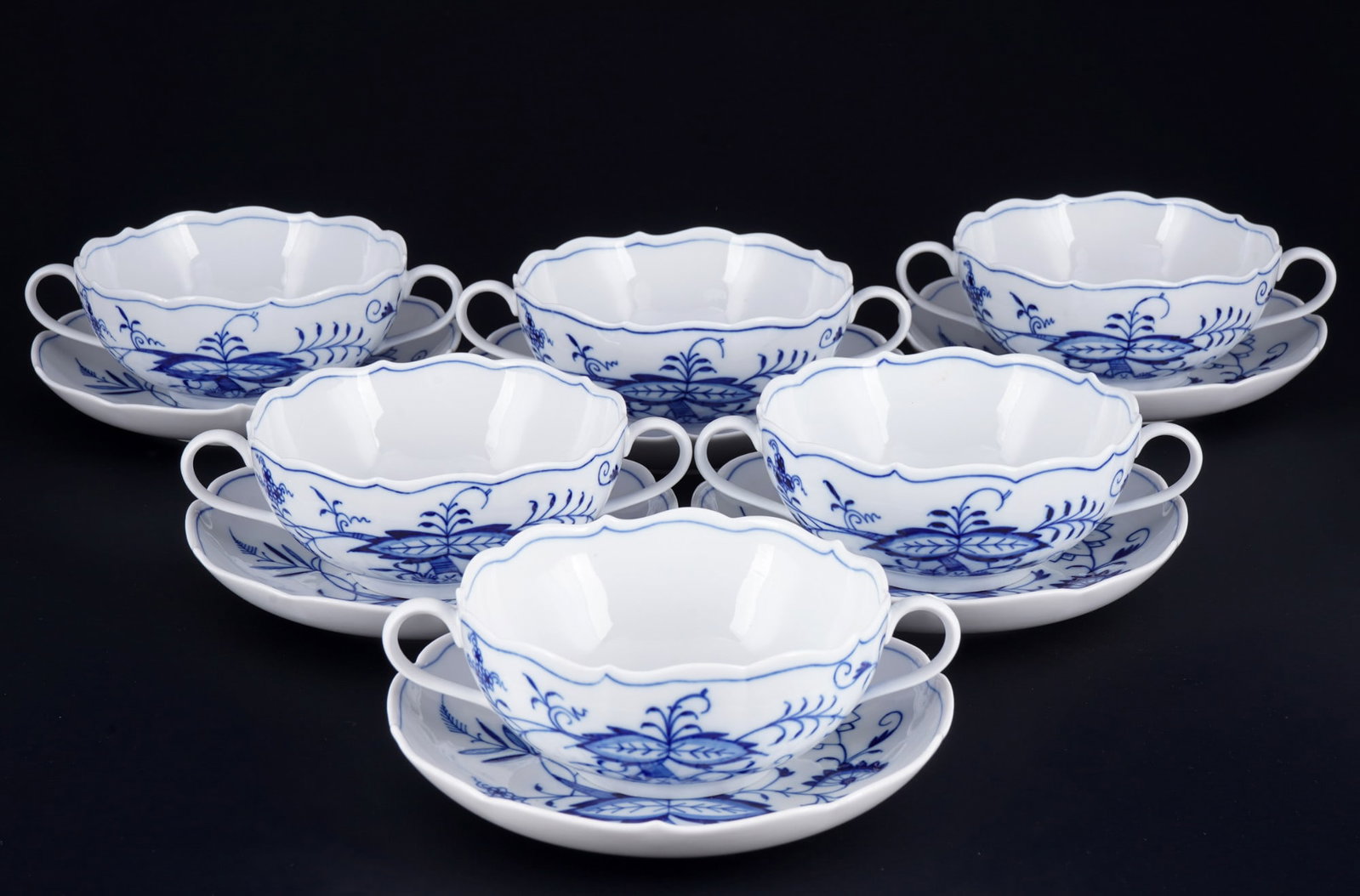 Meissen Blue Onion 6 soup cups, (1 of 3)