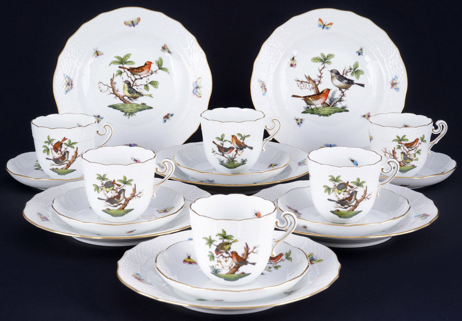 Herend Rothschild 6 coffee place settings, (1 of 3)