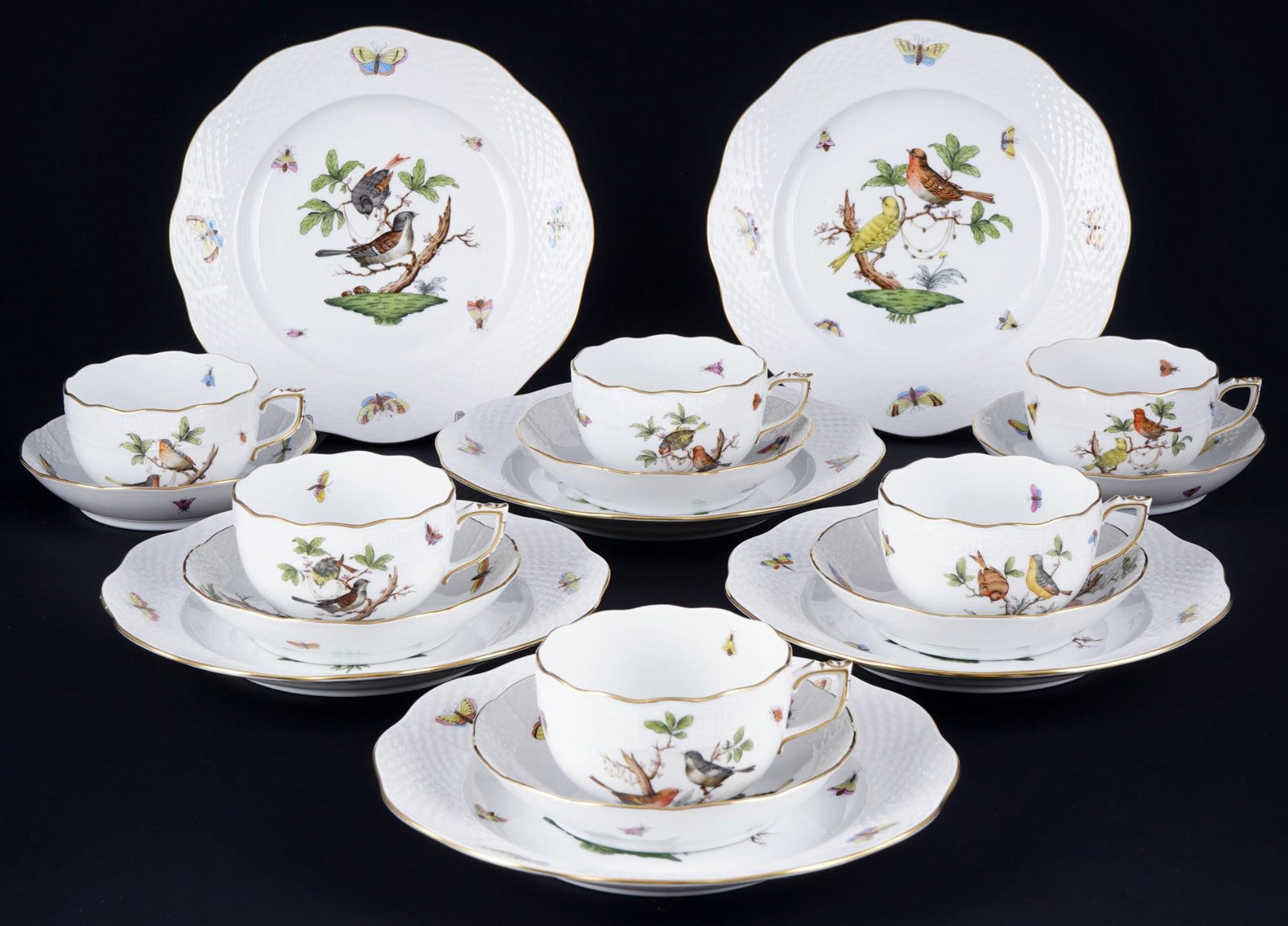 Herend Rothschild 6 tea place settings, (1 of 3)