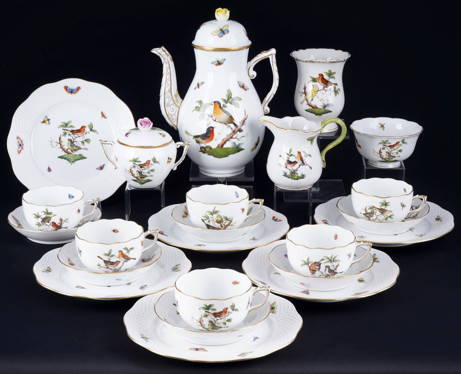 Herend Rothschild tea service for 6 persons, (1 of 7)