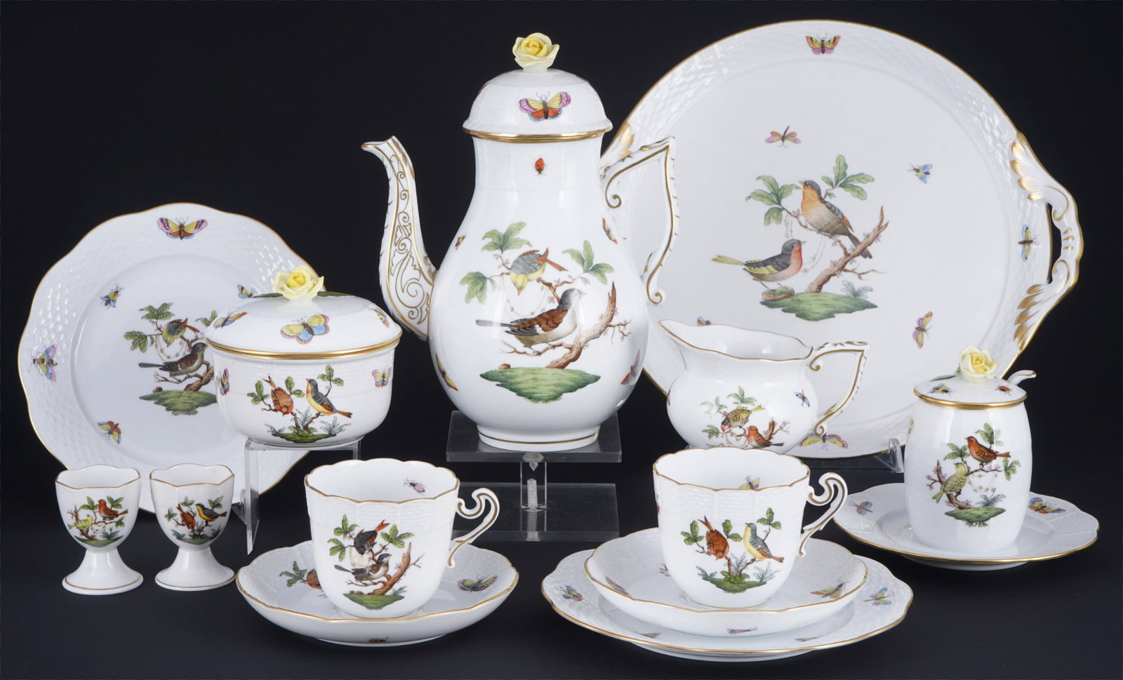 Herend Rothschild coffee tete a tete, (1 of 8)