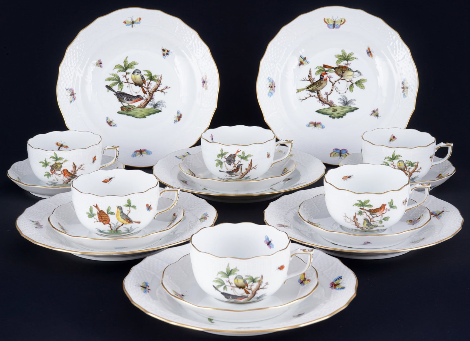 Herend Rothschild 6 tea place settings, (1 of 3)