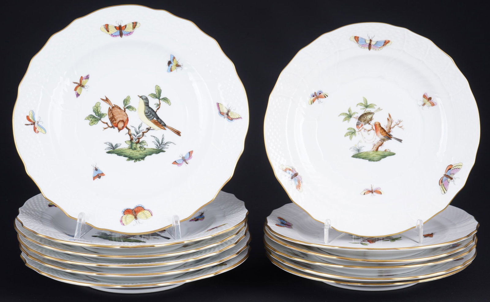 Herend Rothschild 6 cake plates and 6 dessert plates, (1 of 4)