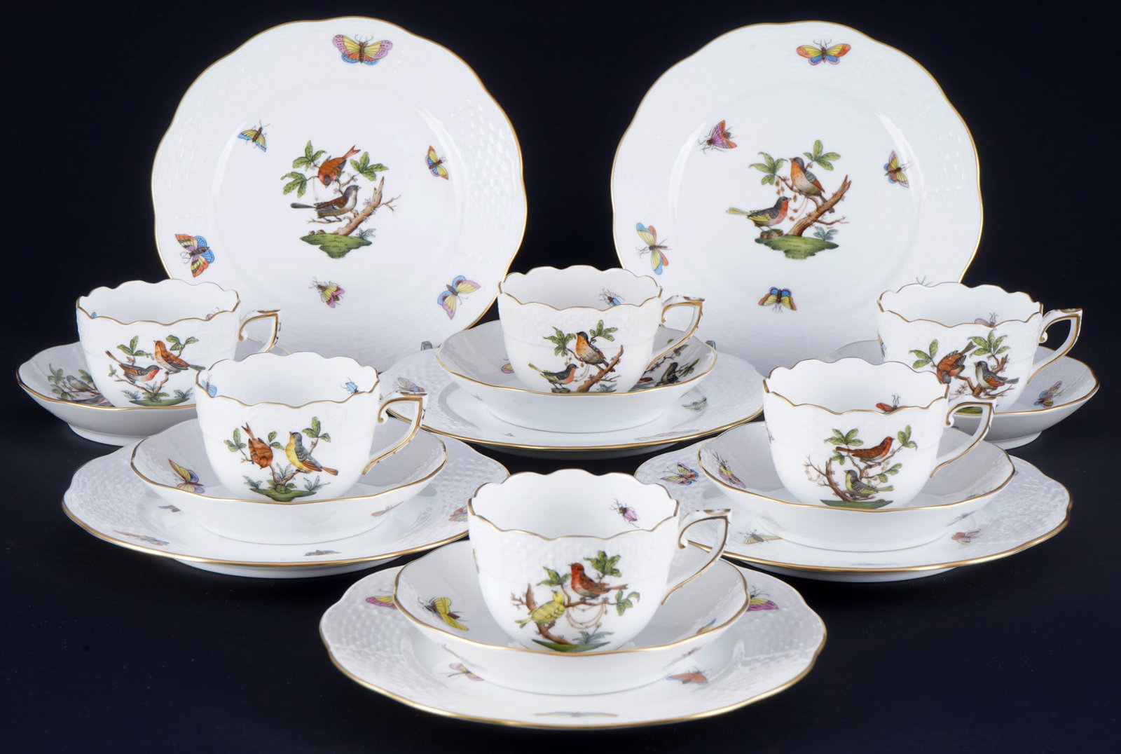 Herend Rothschild 6 mocha place settings, (1 of 3)
