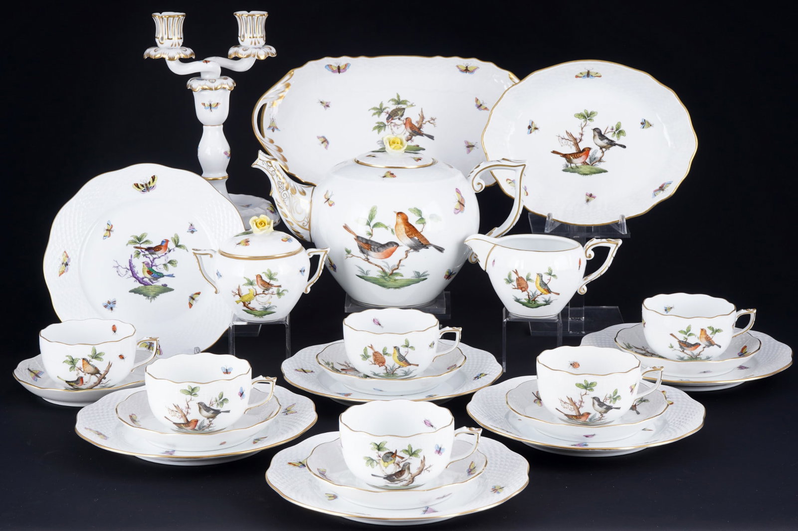 Herend Rothschild tea service for 6 persons, (1 of 10)