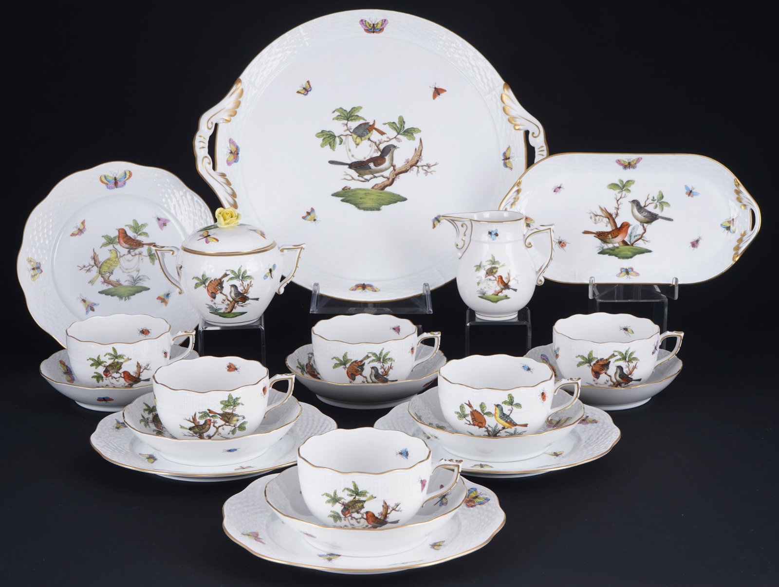 Herend Rothschild tea set for 6 persons, (1 of 6)