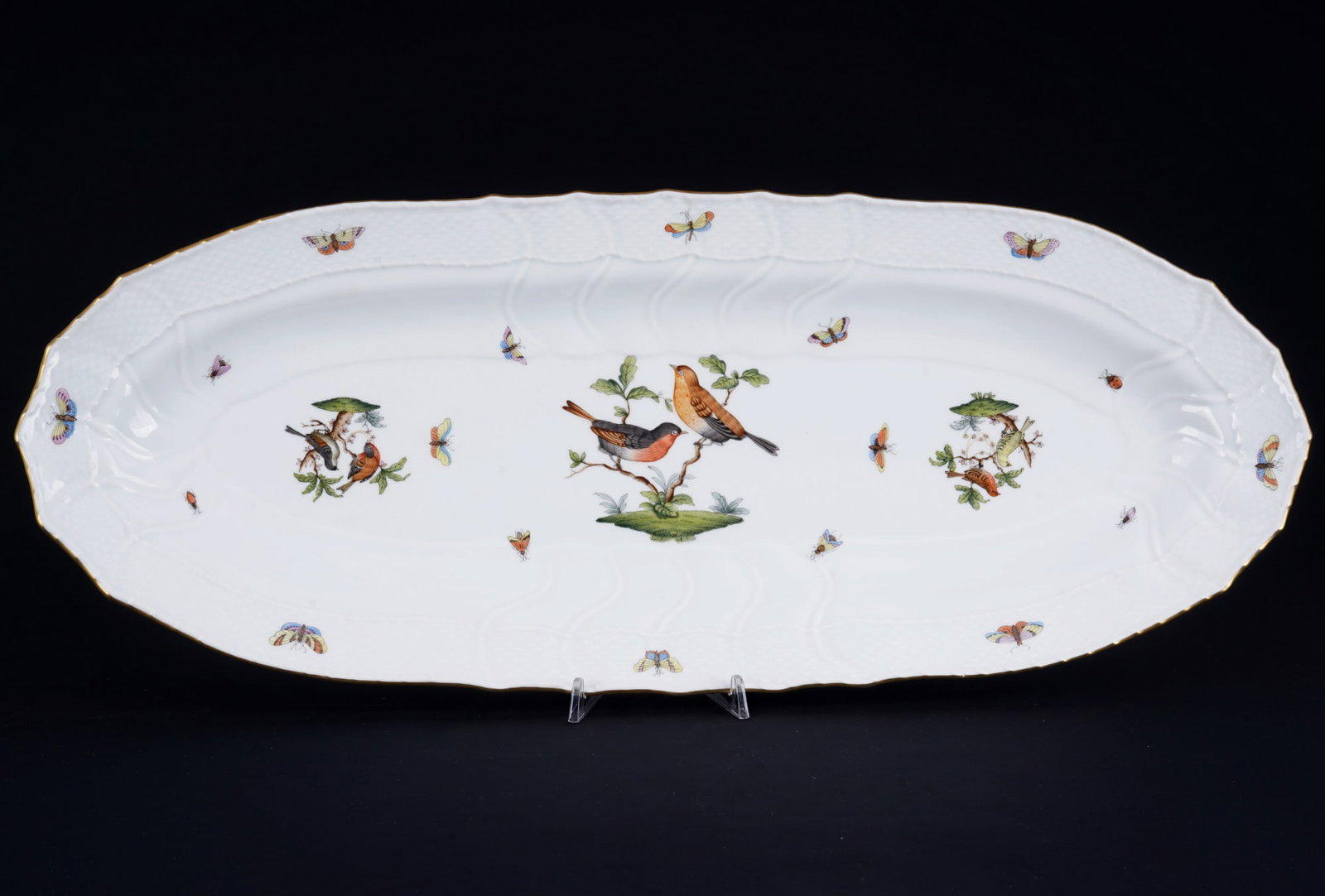 Herend Rothschild large fish platter - L 62 cm, (1 of 3)