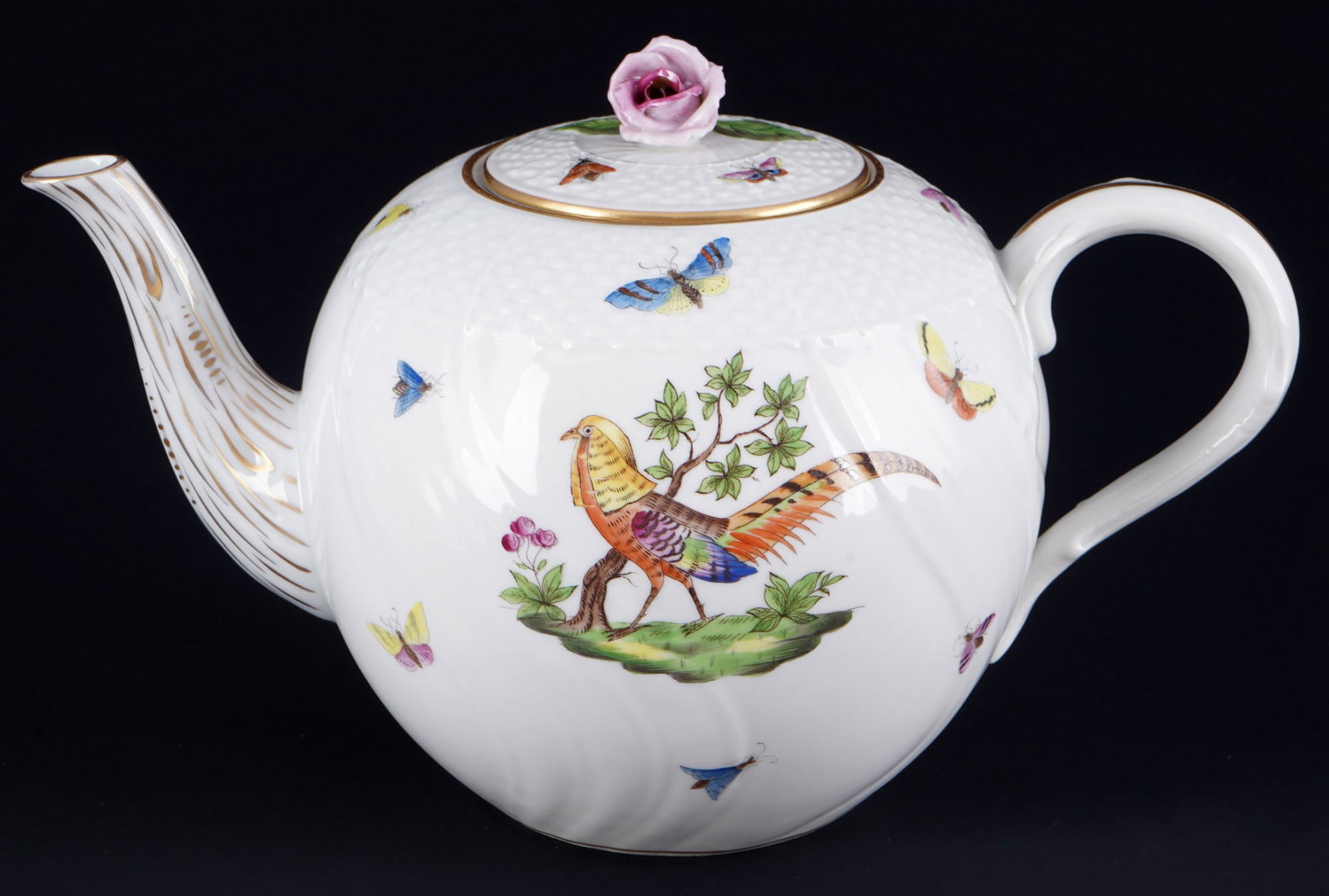 Herend Pheasant large tea pot, (1 of 6)