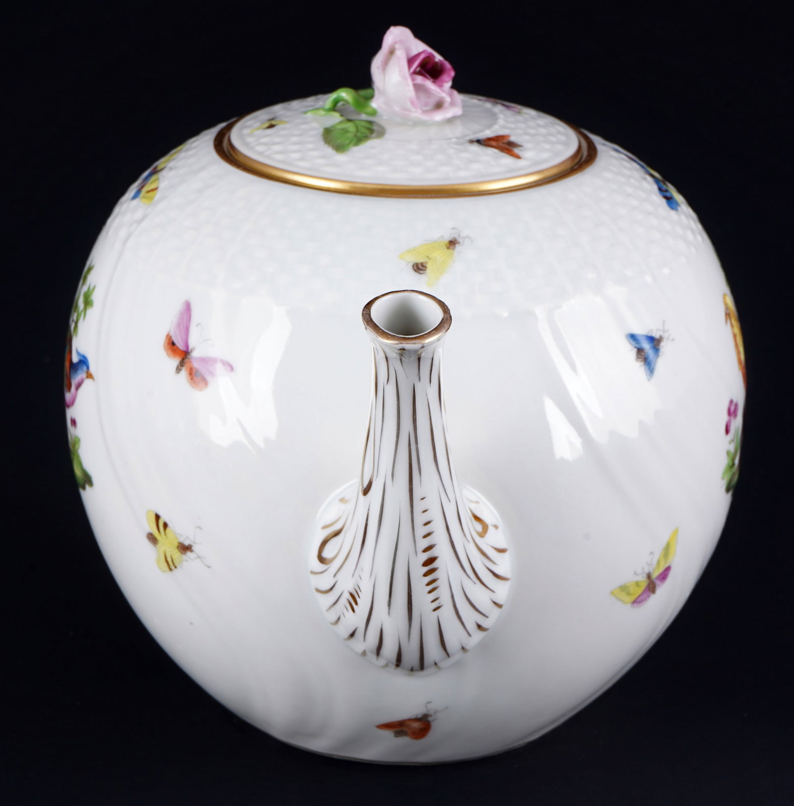 Herend Pheasant large tea pot, - 4
