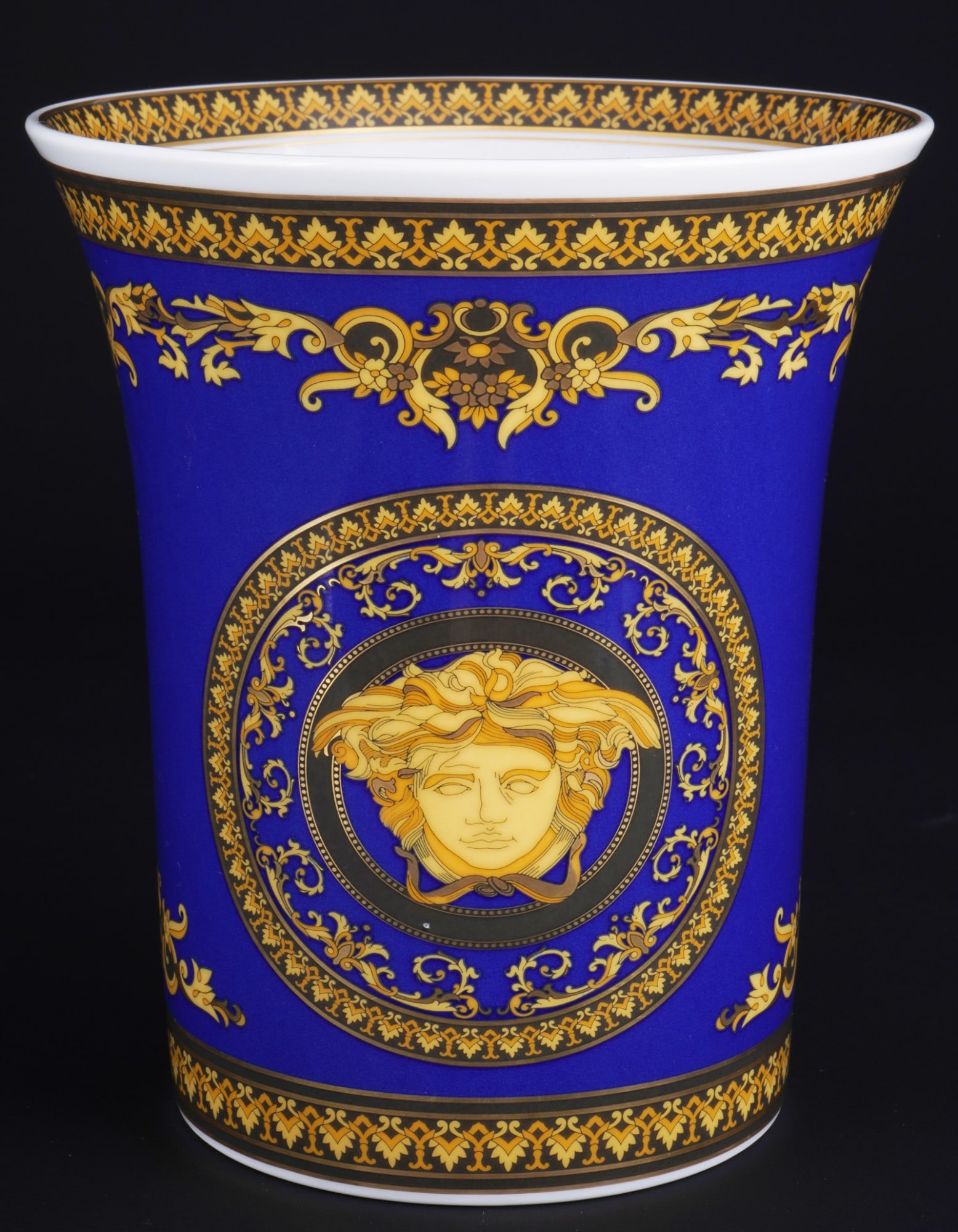 Rosenthal Versace Medusa Blue vase, (1 of 5)