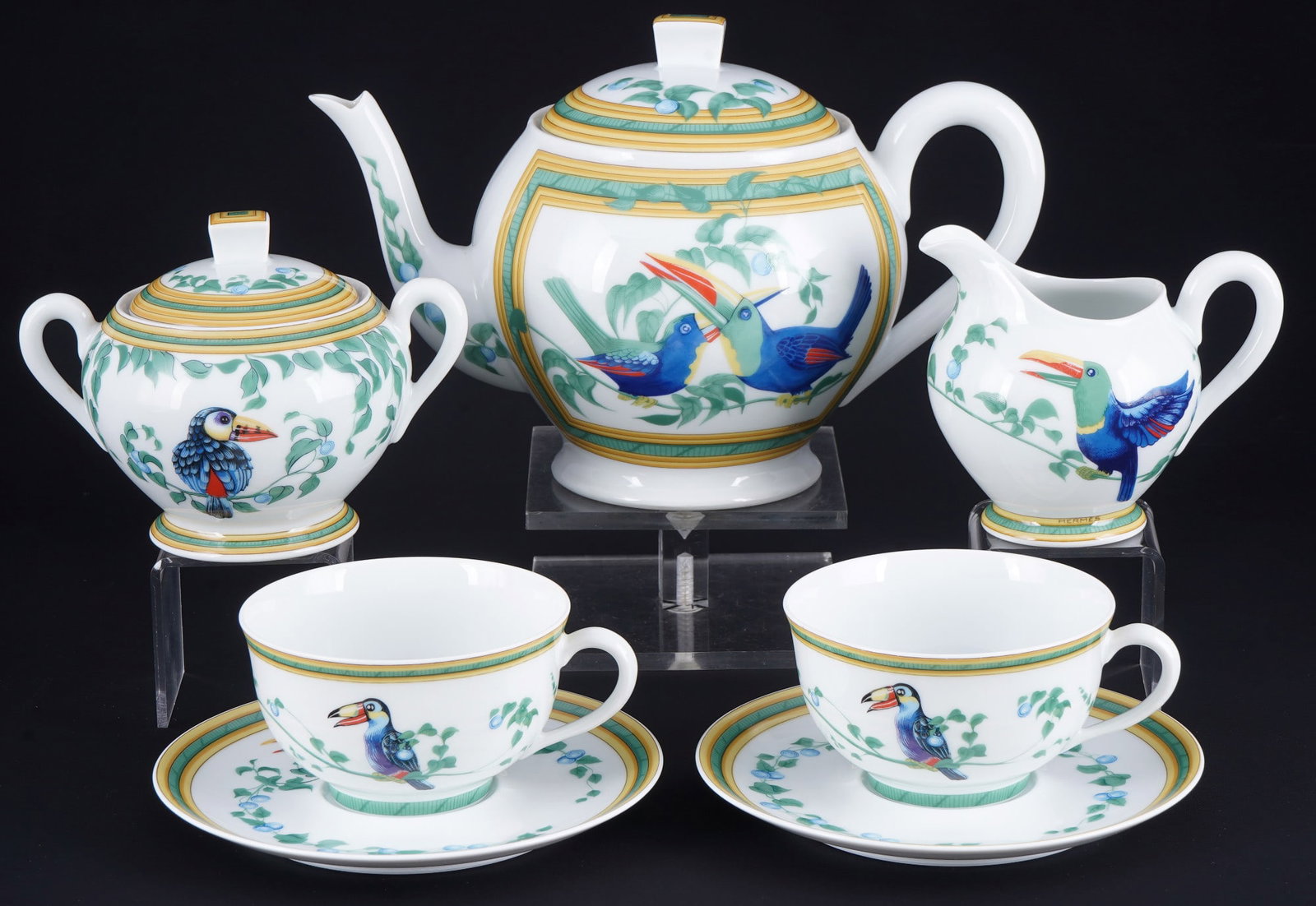 Hermes Paris Toucans tea service tete a tete, (1 of 5)
