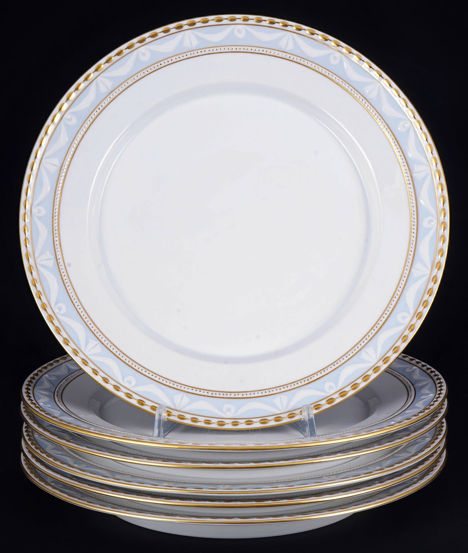 KPM Berlin Courland Light Blue 6 dinner plates, (1 of 3)