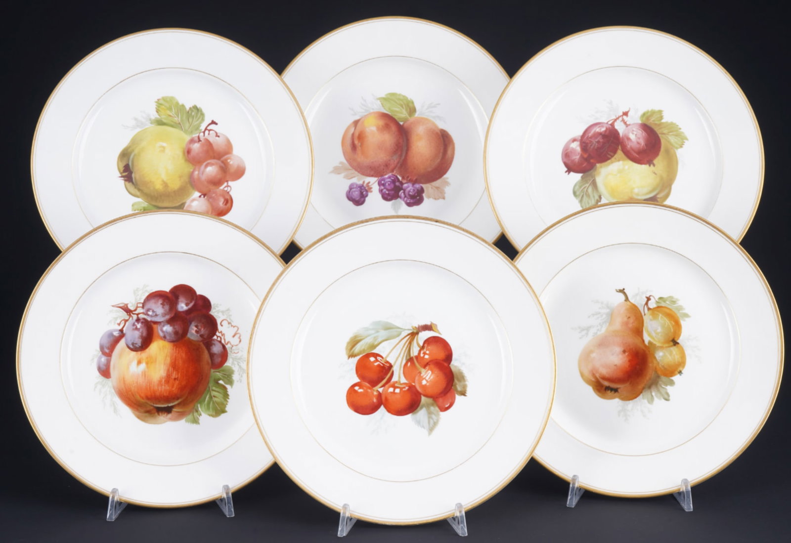 KPM Berlin Fruits 6 dessert plates, (1 of 5)