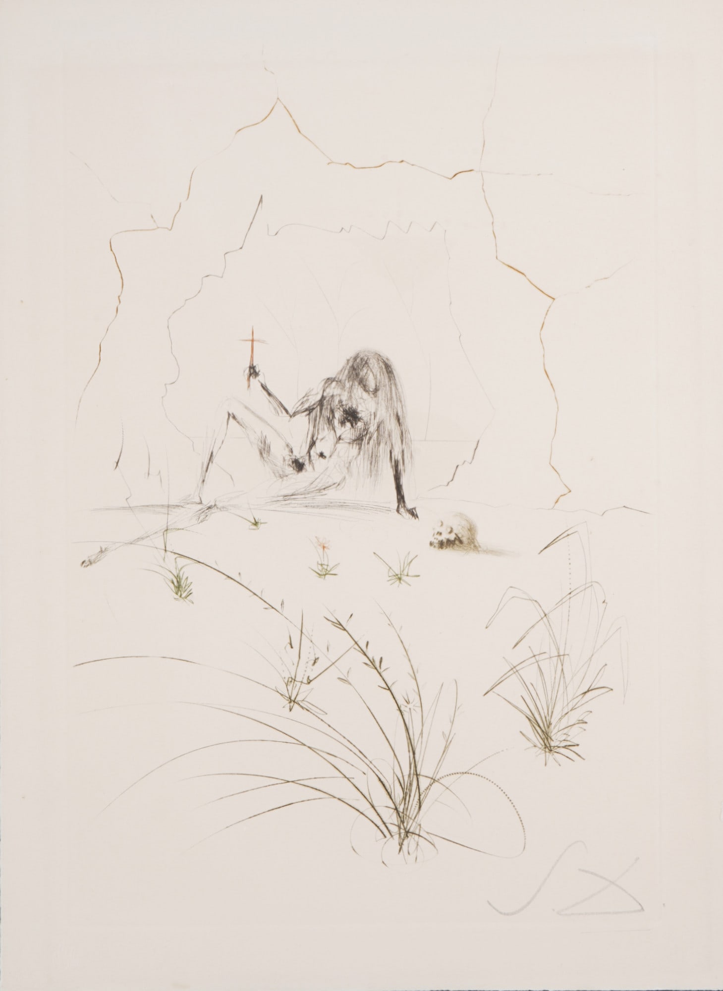 Salvador Dali (1904-1989) Brother Ogrin, the Hermit - Tristan et Iseult, (1 of 3)