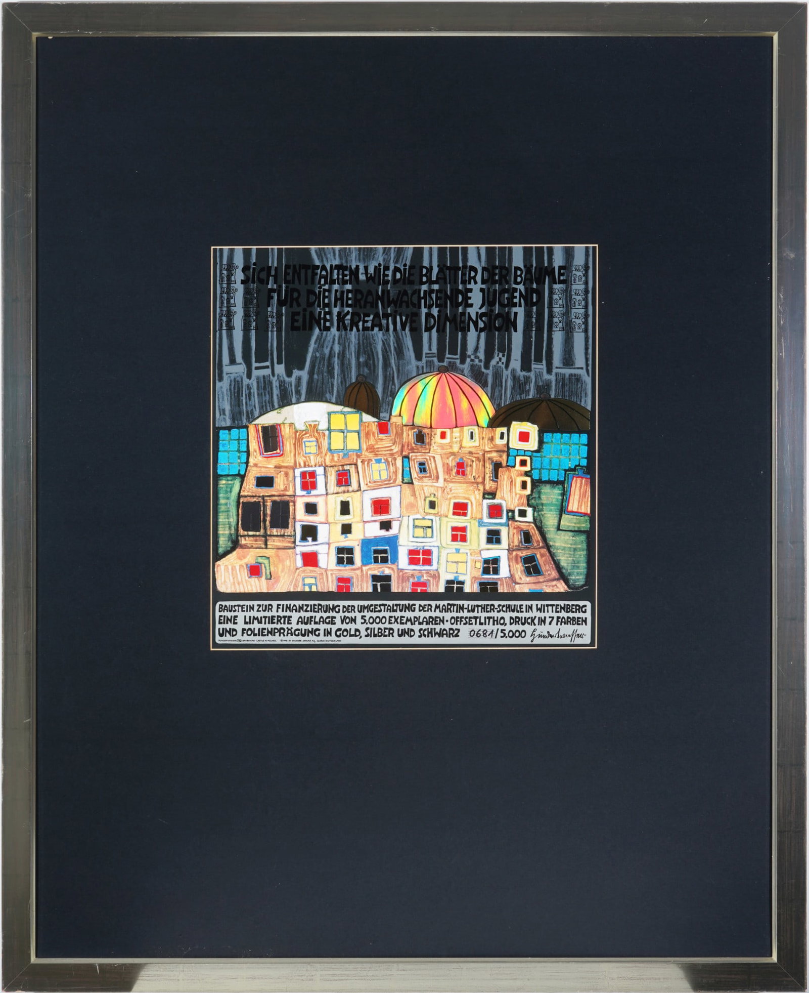 Friedensreich HUNDERTWASSER (1928-2000) Building block for the financing of the redesign of the (1 of 3)